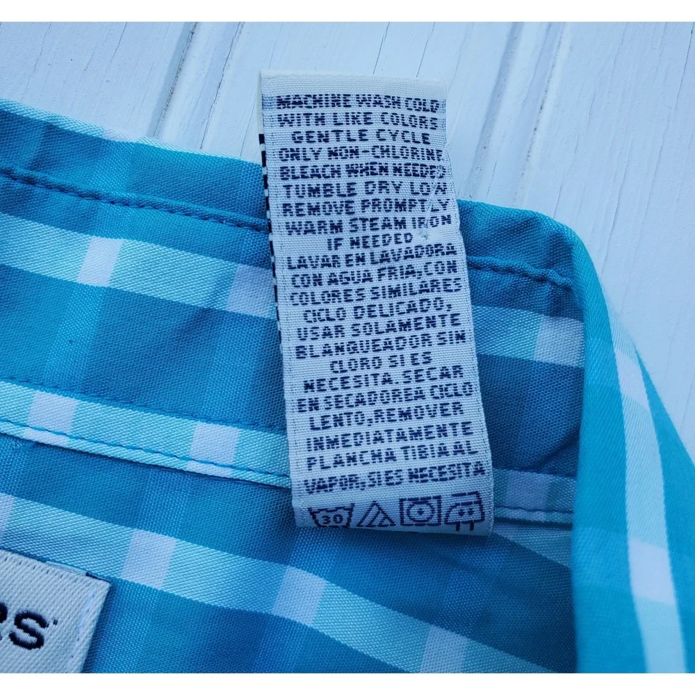 Dockers Mens Blue Teal Comfort Stretch Button Down Shirt‎ XL Long Sleeve New